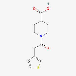 molecular formula C12H15NO3S B1437919 1-[2-(Thiophen-3-yl)acetyl]piperidine-4-carboxylic acid CAS No. 1042644-32-5