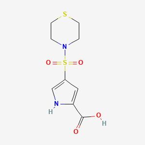 molecular formula C9H12N2O4S2 B1437930 4-(硫代吗啉-4-磺酰基)-1H-吡咯-2-羧酸 CAS No. 1042649-64-8