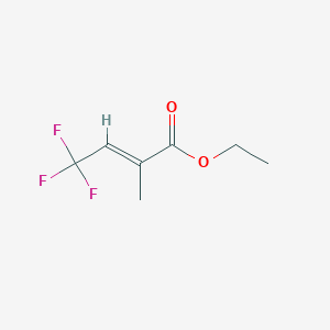 molecular formula C7H9F3O2 B143795 Ethyl 2-methyl-4,4,4-trifluorocrotonate CAS No. 128227-97-4