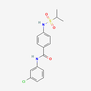 molecular formula C16H17ClN2O3S B14379548 N-(3-Chlorophenyl)-4-[(propane-2-sulfonyl)amino]benzamide CAS No. 90233-91-3