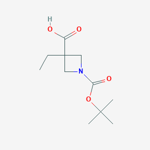 molecular formula C11H19NO4 B1437965 1-[(Tert-butoxy)carbonyl]-3-ethylazetidine-3-carboxylic acid CAS No. 610791-06-5