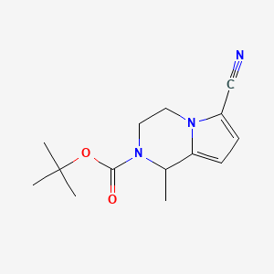 molecular formula C14H19N3O2 B1437989 叔丁基 6-氰基-1-甲基-1H,2H,3H,4H-吡咯并[1,2-a]吡嗪-2-羧酸酯 CAS No. 1050884-26-8