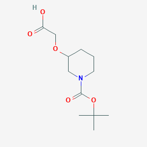 molecular formula C12H21NO5 B1438000 3-羧甲氧基甲氧基-哌啶-1-羧酸叔丁酯 CAS No. 231622-09-6