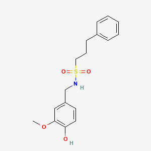 N-[(4-Hydroxy-3-methoxyphenyl)methyl]-3-phenylpropane-1-sulfonamide