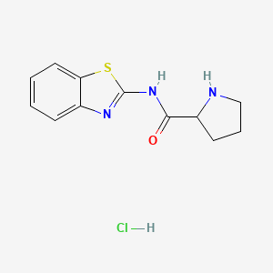 molecular formula C12H14ClN3OS B1438008 N-1,3-苯并噻唑-2-基吡咯烷-2-甲酰胺盐酸盐 CAS No. 1078162-93-2