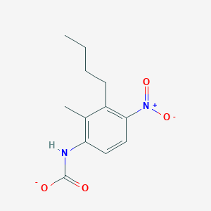 molecular formula C12H15N2O4- B143801 N-Butyl-N-methyl-4-nitrophenyl carbamate CAS No. 133989-59-0