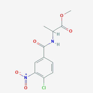 molecular formula C11H11ClN2O5 B1438010 Methyl 2-[(4-chloro-3-nitrobenzoyl)amino]propanoate CAS No. 1397000-09-7