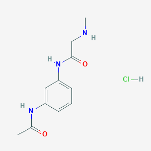 molecular formula C11H16ClN3O2 B1438011 N-(3-acetamidophenyl)-2-(methylamino)acetamide hydrochloride CAS No. 1172266-38-4