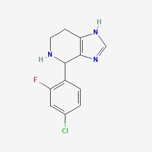 molecular formula C12H11ClFN3 B1438020 4-(4-chloro-2-fluorophenyl)-4,5,6,7-tetrahydro-3H-imidazo[4,5-c]pyridine CAS No. 1010902-77-8