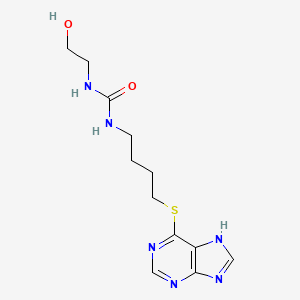 N-(2-Hydroxyethyl)-N'-{4-[(7H-purin-6-yl)sulfanyl]butyl}urea