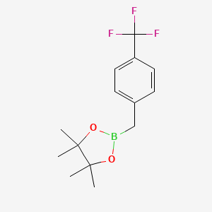 molecular formula C14H18BF3O2 B1438053 4,4,5,5-四甲基-2-(4-(三氟甲基)苄基)-1,3,2-二氧杂硼环 CAS No. 475250-46-5