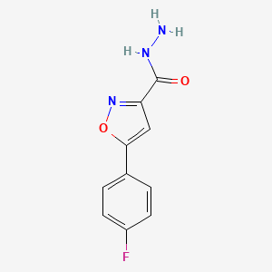 molecular formula C10H8FN3O2 B1438061 5-(4-氟苯基)异噁唑-3-甲酰肼 CAS No. 763109-60-0