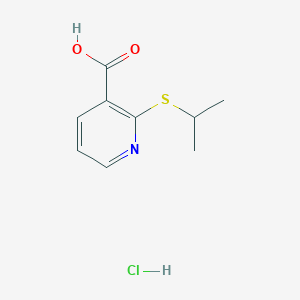 molecular formula C9H12ClNO2S B1438078 2-(Propan-2-ylsulfanyl)pyridine-3-carboxylic acid hydrochloride CAS No. 1173042-20-0