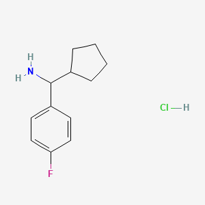 molecular formula C12H17ClFN B1438082 Cyclopentyl(4-fluorophenyl)methanamine hydrochloride CAS No. 1171555-40-0