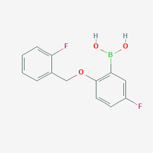 molecular formula C13H11BF2O3 B1438085 (5-Fluoro-2-((2-fluorobenzyl)oxy)phenyl)boronic acid CAS No. 1256358-52-7