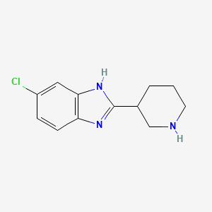 molecular formula C12H14ClN3 B1438098 6-Chloro-2-piperidin-3-yl-1H-benzimidazole CAS No. 933738-41-1