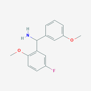 molecular formula C15H16FNO2 B1438099 (5-Fluoro-2-methoxyphenyl)(3-methoxyphenyl)methanamine CAS No. 1039960-60-5