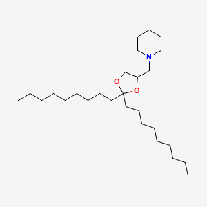 molecular formula C27H53NO2 B14381006 1-[(2,2-Dinonyl-1,3-dioxolan-4-YL)methyl]piperidine CAS No. 89857-83-0