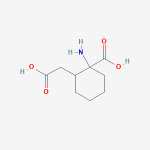 molecular formula C9H15NO4 B14381059 1-Amino-2-(carboxymethyl)cyclohexane-1-carboxylic acid CAS No. 88194-16-5