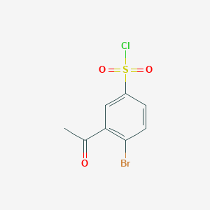 molecular formula C8H6BrClO3S B1438106 3-乙酰基-4-溴苯-1-磺酰氯 CAS No. 1152558-80-9