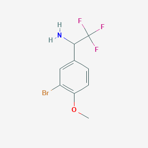 molecular formula C9H9BrF3NO B1438107 1-(3-Bromo-4-methoxyphenyl)-2,2,2-trifluoroethanamine CAS No. 1039867-83-8