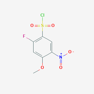 molecular formula C7H5ClFNO5S B1438110 2-氟-4-甲氧基-5-硝基苯-1-磺酰氯 CAS No. 357332-64-0