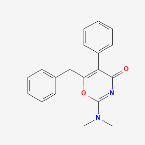 molecular formula C19H18N2O2 B14381120 6-Benzyl-2-(dimethylamino)-5-phenyl-4H-1,3-oxazin-4-one CAS No. 90062-15-0