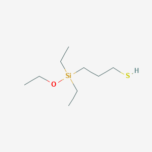 molecular formula C9H22OSSi B14381126 3-[Ethoxy(diethyl)silyl]propane-1-thiol CAS No. 88340-09-4