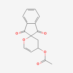 molecular formula C15H12O5 B14381139 1,3-Dioxo-1,3,3',4'-tetrahydrospiro[indene-2,2'-pyran]-4'-yl acetate CAS No. 88346-95-6