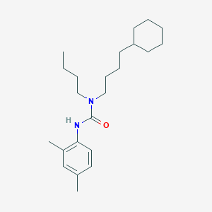 molecular formula C23H38N2O B14381149 N-Butyl-N-(4-cyclohexylbutyl)-N'-(2,4-dimethylphenyl)urea CAS No. 88451-75-6