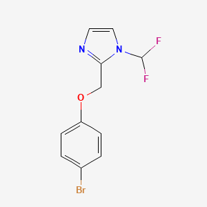 molecular formula C11H9BrF2N2O B1438115 2-(4-bromophenoxymethyl)-1-(difluoromethyl)-1H-imidazole CAS No. 1152545-67-9