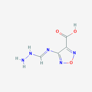 molecular formula C4H5N5O3 B14381176 4-[(E)-(Hydrazinylmethylidene)amino]-1,2,5-oxadiazole-3-carboxylic acid CAS No. 90180-94-2