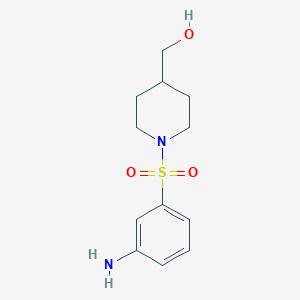 molecular formula C12H18N2O3S B1438119 [1-(3-Aminobenzenesulfonyl)piperidin-4-yl]methanol CAS No. 1094422-82-8