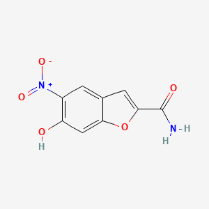 molecular formula C9H6N2O5 B14381222 6-Hydroxy-5-nitro-1-benzofuran-2-carboxamide CAS No. 88220-67-1