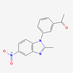 1-[3-(2-Methyl-5-nitro-1H-benzimidazol-1-yl)phenyl]ethan-1-one