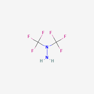 molecular formula C2H2F6N2 B14381257 1,1-Bis(trifluoromethyl)hydrazine CAS No. 90177-75-6