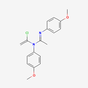 molecular formula C18H19ClN2O2 B14381281 (1E)-N-(1-Chloroethenyl)-N,N'-bis(4-methoxyphenyl)ethanimidamide CAS No. 88046-78-0