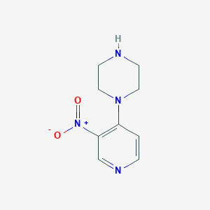 molecular formula C9H12N4O2 B1438129 1-(3-Nitropyridin-4-yl)piperazine CAS No. 1052704-89-8