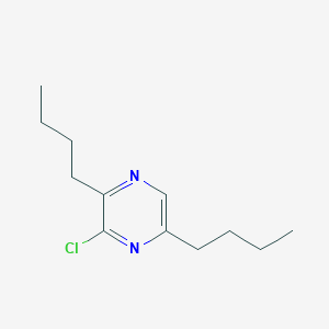 molecular formula C12H19ClN2 B14381307 2,5-Dibutyl-3-chloropyrazine CAS No. 88346-46-7