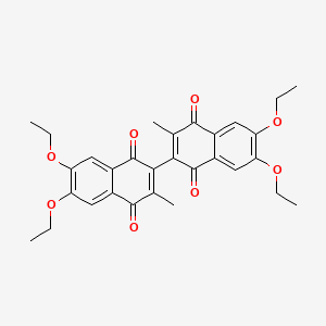 molecular formula C30H30O8 B14381331 6,6',7,7'-Tetraethoxy-3,3'-dimethyl[2,2'-binaphthalene]-1,1',4,4'-tetrone CAS No. 90163-23-8