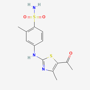 4-[(5-Acetyl-4-methyl-1,3-thiazol-2-yl)amino]-2-methylbenzene-1-sulfonamide