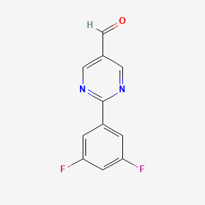molecular formula C11H6F2N2O B1438137 2-(3,5-Difluorophenyl)pyrimidine-5-carbaldehyde CAS No. 960198-48-5