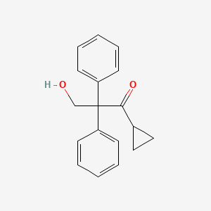 molecular formula C18H18O2 B14381385 1-Cyclopropyl-3-hydroxy-2,2-diphenylpropan-1-one CAS No. 89867-90-3