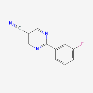 molecular formula C11H6FN3 B1438139 2-(3-Fluorophenyl)pyrimidine-5-carbonitrile CAS No. 960198-61-2