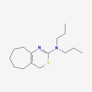 molecular formula C15H26N2S B14381402 N,N-Dipropyl-4,5,6,7,8,9-hexahydrocyclohepta[d][1,3]thiazin-2-amine CAS No. 89996-45-2