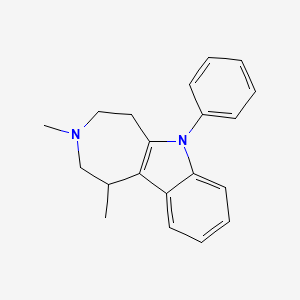 molecular formula C20H22N2 B14381404 1,3-Dimethyl-6-phenyl-1,2,3,4,5,6-hexahydroazepino[4,5-b]indole CAS No. 88629-28-1