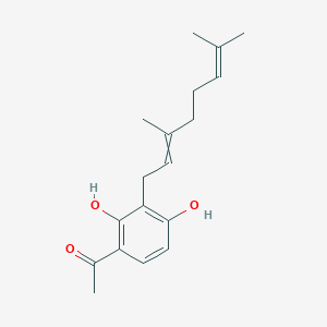 molecular formula C18H24O3 B14381410 1-[3-(3,7-Dimethylocta-2,6-dien-1-yl)-2,4-dihydroxyphenyl]ethan-1-one CAS No. 88661-97-6