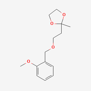 molecular formula C14H20O4 B14381481 2-{2-[(2-Methoxyphenyl)methoxy]ethyl}-2-methyl-1,3-dioxolane CAS No. 90033-41-3