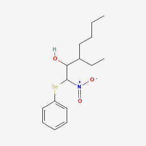 3-Ethyl-1-nitro-1-(phenylselanyl)heptan-2-OL