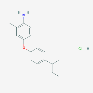 molecular formula C17H22ClNO B1438149 4-[4-(Sec-butyl)phenoxy]-2-methylphenylamine hydrochloride CAS No. 1185296-26-7
